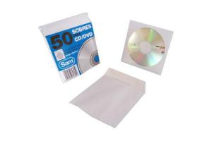 SOBRE CD/DVD PAPEL BLANCO VENTANA SAM 50U
