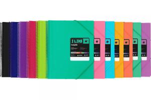 CARPETA 30F Fº MAXIPLAS ESPIRAL LIKE AZUL CLARO