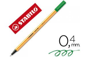 ROTULADOR STABILO POINT 88 VERDE HOJA 0.4MM 88 43