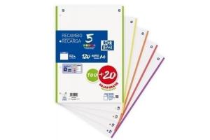 RECAMBIO A4 OXFORD CUADRO 5COL 120h 90G LISO