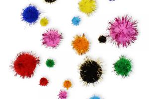 POM POM BRILLANTES 5CM 52U SURTIDOS FIXO KIDS