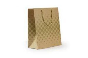 BOLSA PAPEL KRAFT 315X254X127 PUNTOS oro